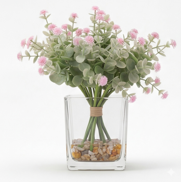 Éter | Arreglo Floral Artificial de Nube Rosa