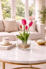Colección Éclat | Tulipán Fucsia en Arreglo Floral Artificial