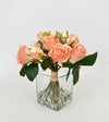 Arreglo floral de rosas salmonros artificial