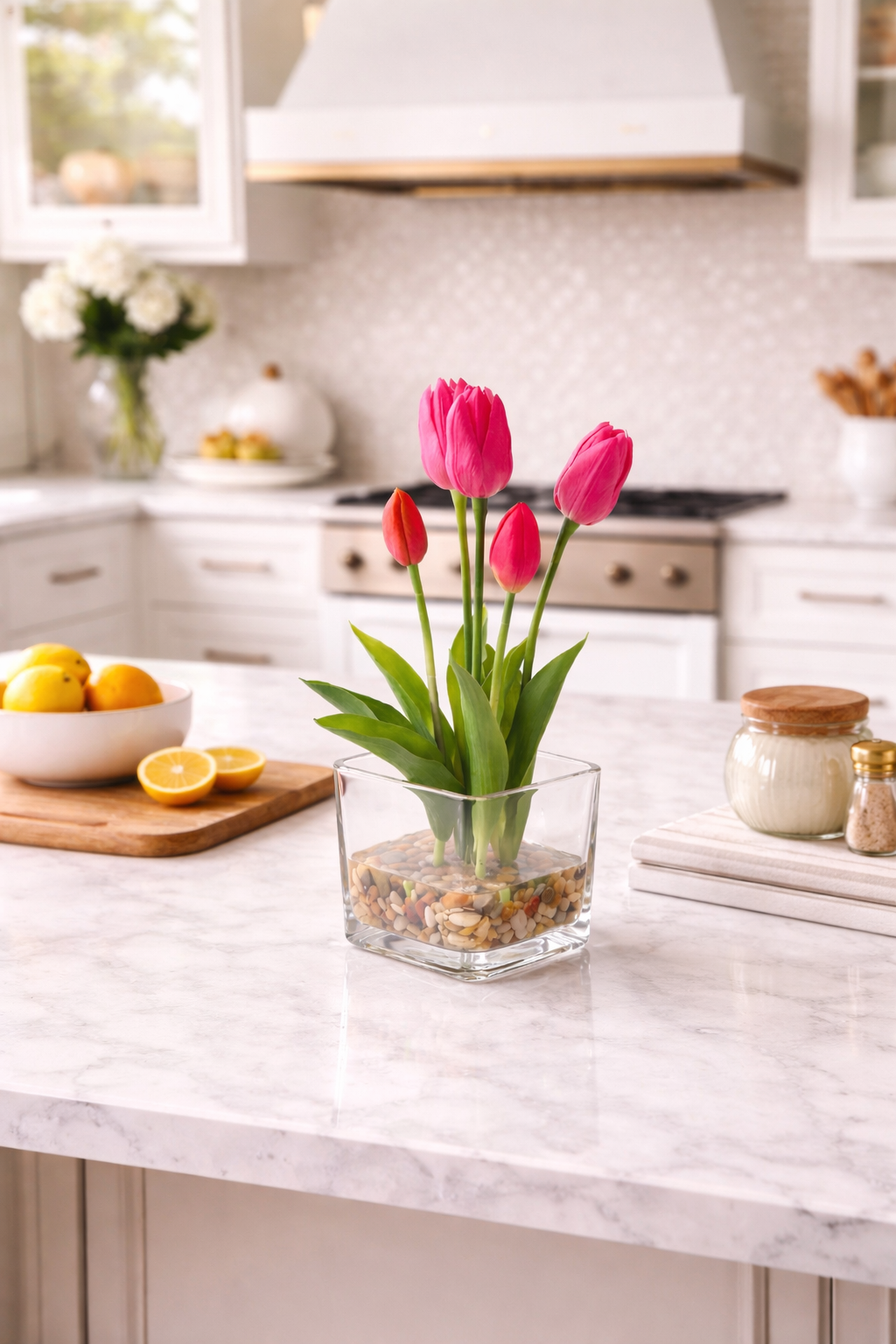 Colección Éclat | Tulipán Fucsia en Arreglo Floral Artificial