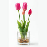 Colección Éclat | Tulipán Fucsia en Arreglo Floral Artificial