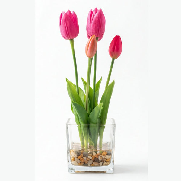 Colección Éclat | Tulipán Fucsia en Arreglo Floral Artificial