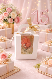 Souvenir 12 pzas velas en ramo de tulipán rosa - Vista 3