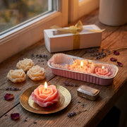 Velas en forma de rosas 3 pzas aroma rosas frescas. - Vista 3