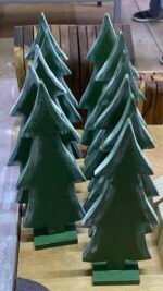 Árbol Navideño de Madera:.3 pzas. Decoración Natural y Encantadora para Tu Hogar