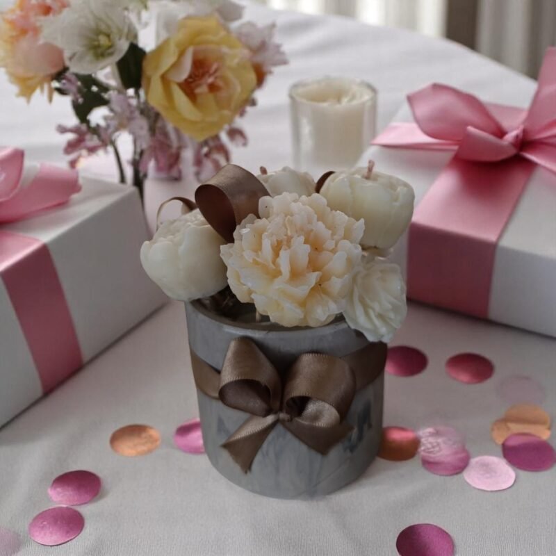 Armonizatuhogar.com - Set De 3 Velas Decorativas En Forma De Ramo De Flores - Souvenir Ideal - Armoniza Tu Hogar