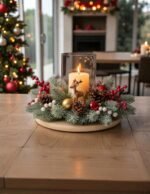 Arreglo Floral Navideño Rodolfo: Centro de Mesa Festivo para Decorar en Navidad